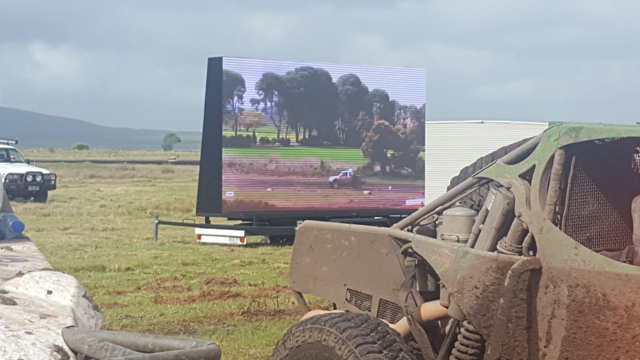 An event like the Pines Auto Enduro 2017 required our IP65 water rating, 16.5sqm, 5.9mm pixel pitch LED Screens to withstand the excitement of off-road dirt racing in unpredictable weather conditions in Mount Gambier