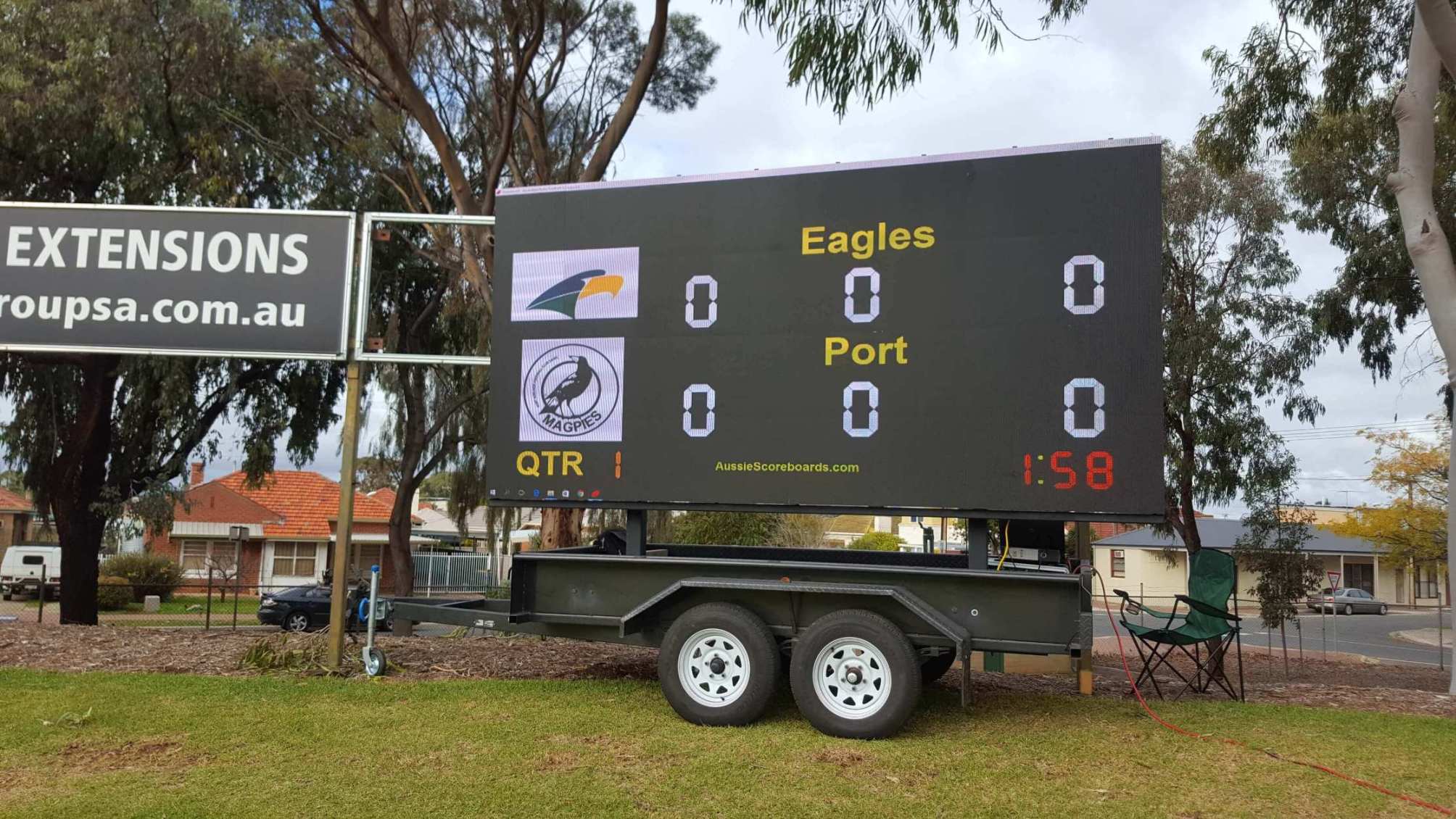 Big Vision Screens supplied the 16.5 sqm LED screen which was used as a coreboard for West Torrens Eagles match of South Australian National Football League